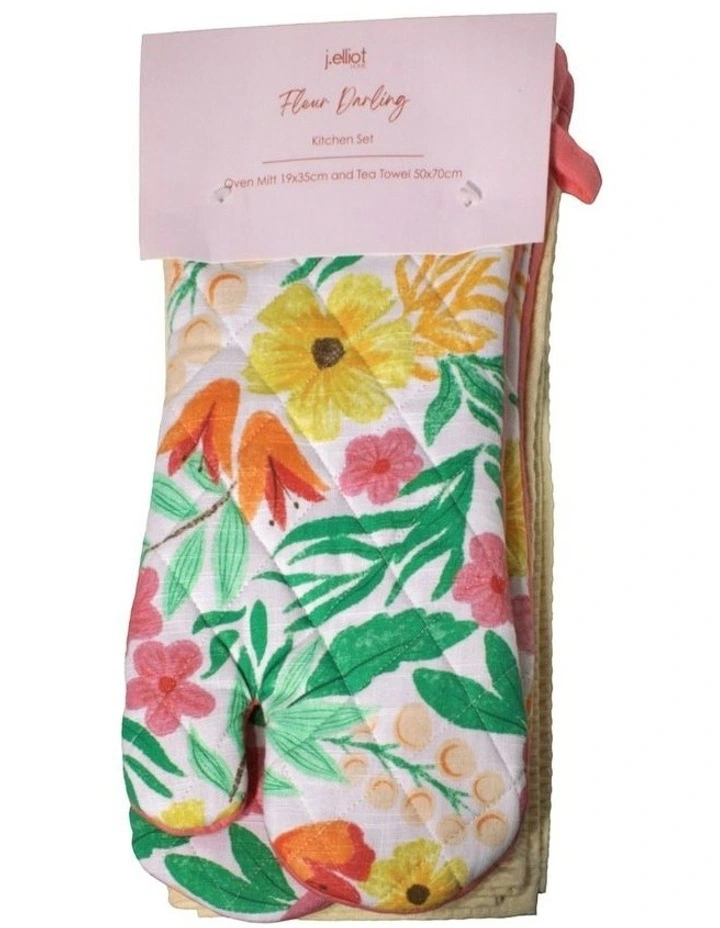 Fleur Darling Oven Mitt and Tea Towel Kitchen Pack image 7