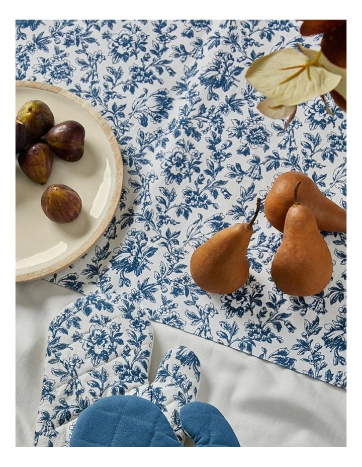 Floral Sonata Oven Mitt 2 Pack in Blue image 4