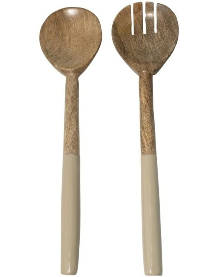 Corinne Salad Servers in Light Taupe image 1