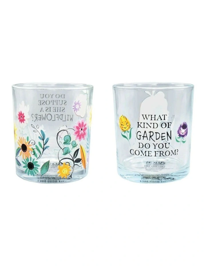 Alice In Wonderland Glass Tumbler Gift Set 9cm in Multicolour image 2