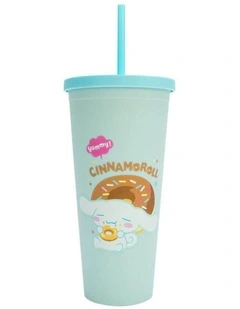 Friends Cinnamoroll Cup With Straw 600ml in Blue