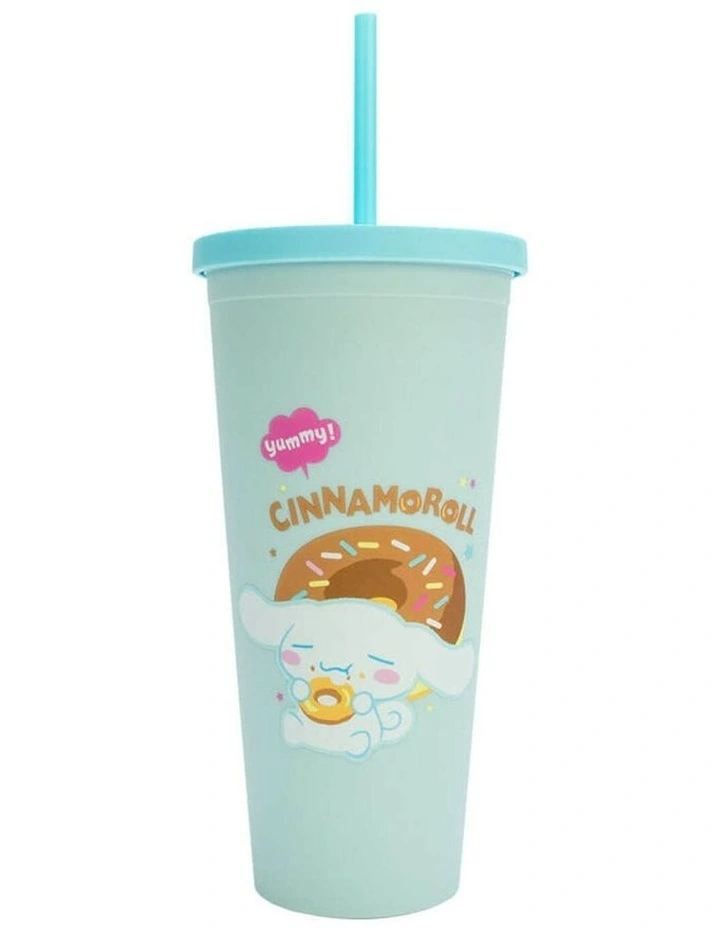 Friends Cinnamoroll Cup With Straw 600ml in Blue image 1