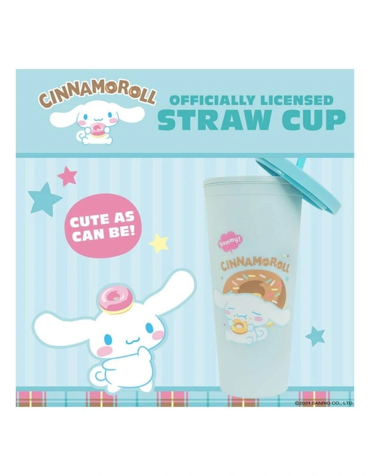 Friends Cinnamoroll Cup With Straw 600ml in Blue image 2