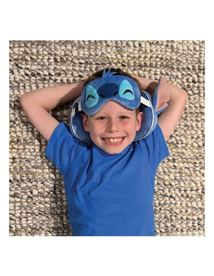 Stitch: Travel Pillow and Eye Mask Set with Cushion (3 years+) in Blue image 4