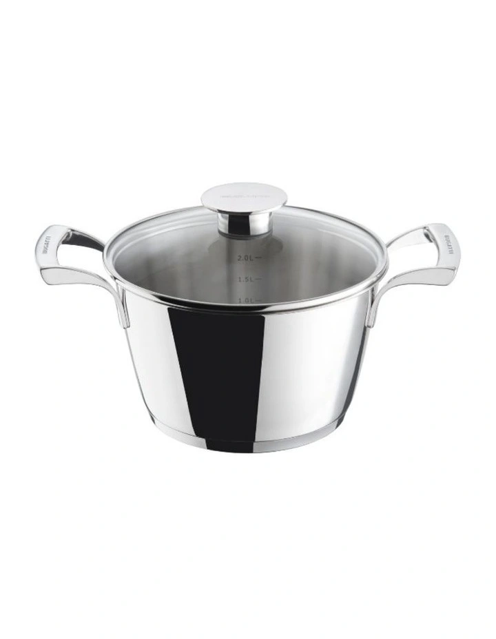 Stainless Steel Casserole With Glass Lid 20cm in Silver image 1
