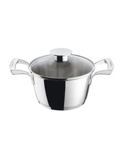 Stainless Steel Casserole With Glass Lid 18cm in Silver