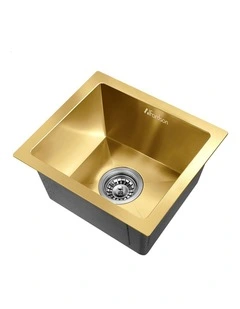 Kitchen Sink Stainless Steel Drop in Flush Under Mount 340X310MM Gold