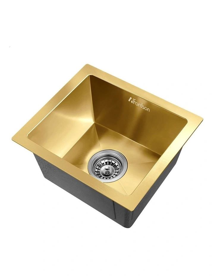 Kitchen Sink Stainless Steel Drop in Flush Under Mount 340X310MM Gold image 1