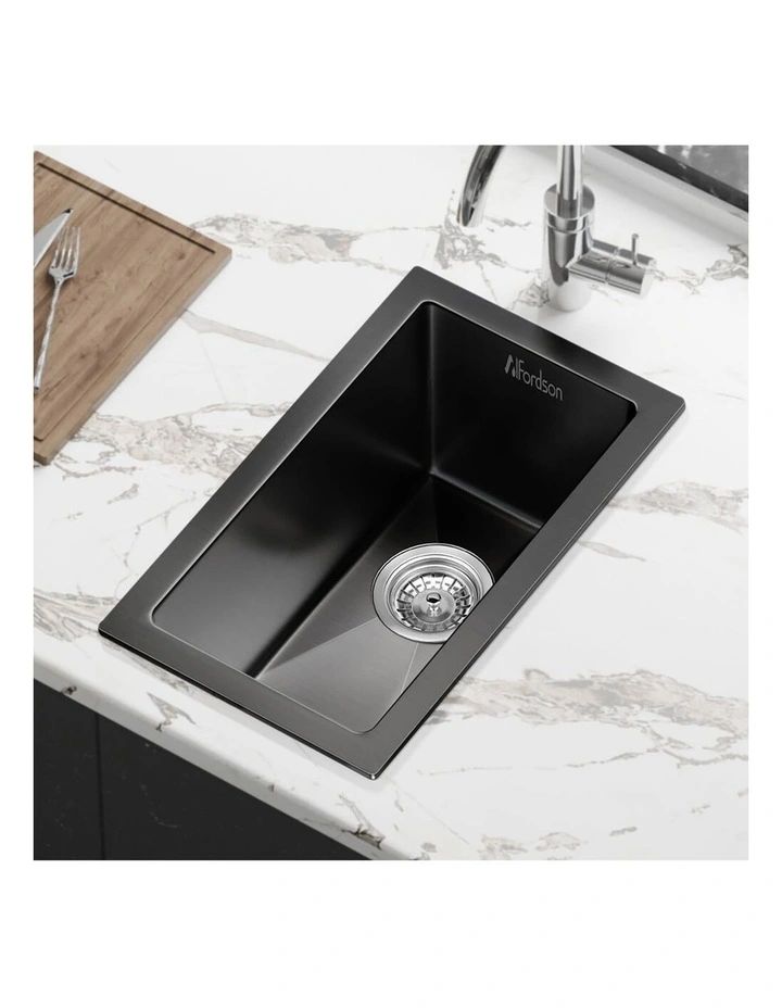 Kitchen Sink Stainless Steel Drop in Flush Under Mount 250X450MM Black image 5