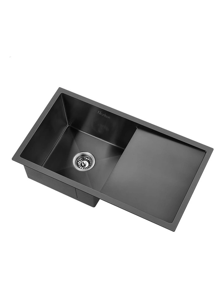 Kitchen Sink Stainless Steel Drop in Flush Under Mount 870X450MM Black image 1