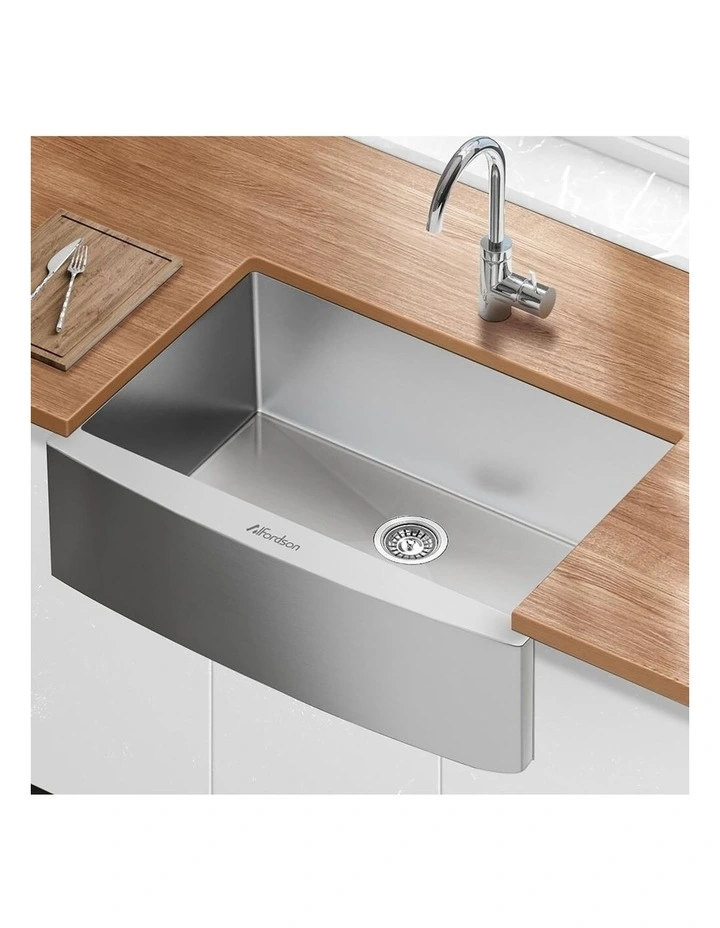 Farmhouse Kitchen Sink Basin Stainless Steel Under Mount Single Bowl 810X500MM image 3