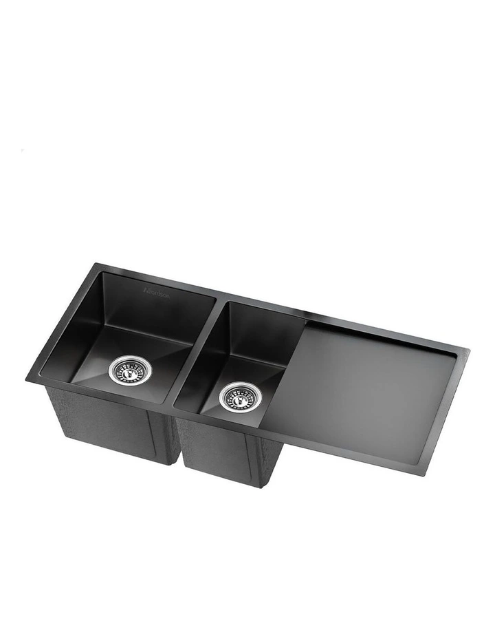 Kitchen Sink Stainless Steel Drop in Flush Under Mount 100X45CM Black image 1