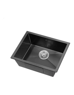 Kitchen Sink Stainless Steel Drop in Flush Single Bowl 600X450MM Black