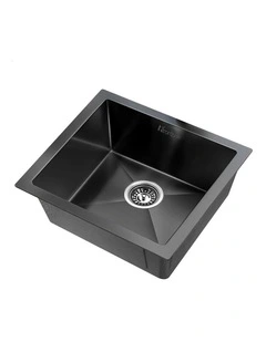 Kitchen Sink Stainless Steel Drop in Flush Under Mount 440X440MM Black
