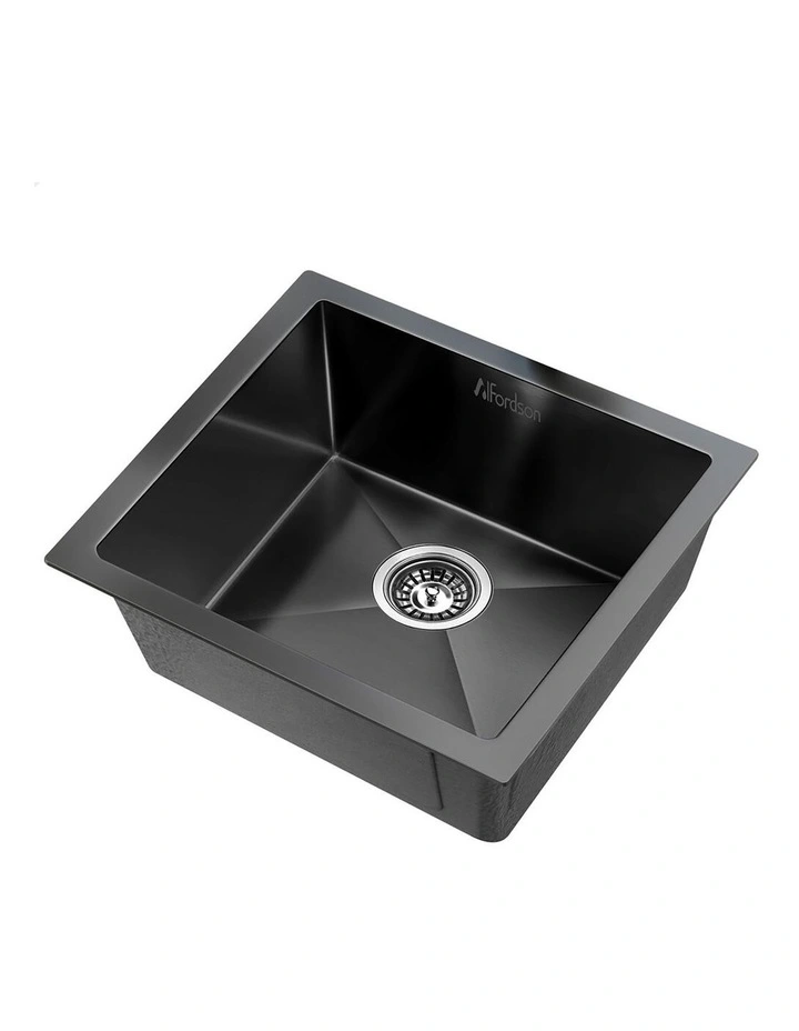 Kitchen Sink Stainless Steel Drop in Flush Under Mount 440X440MM Black image 1