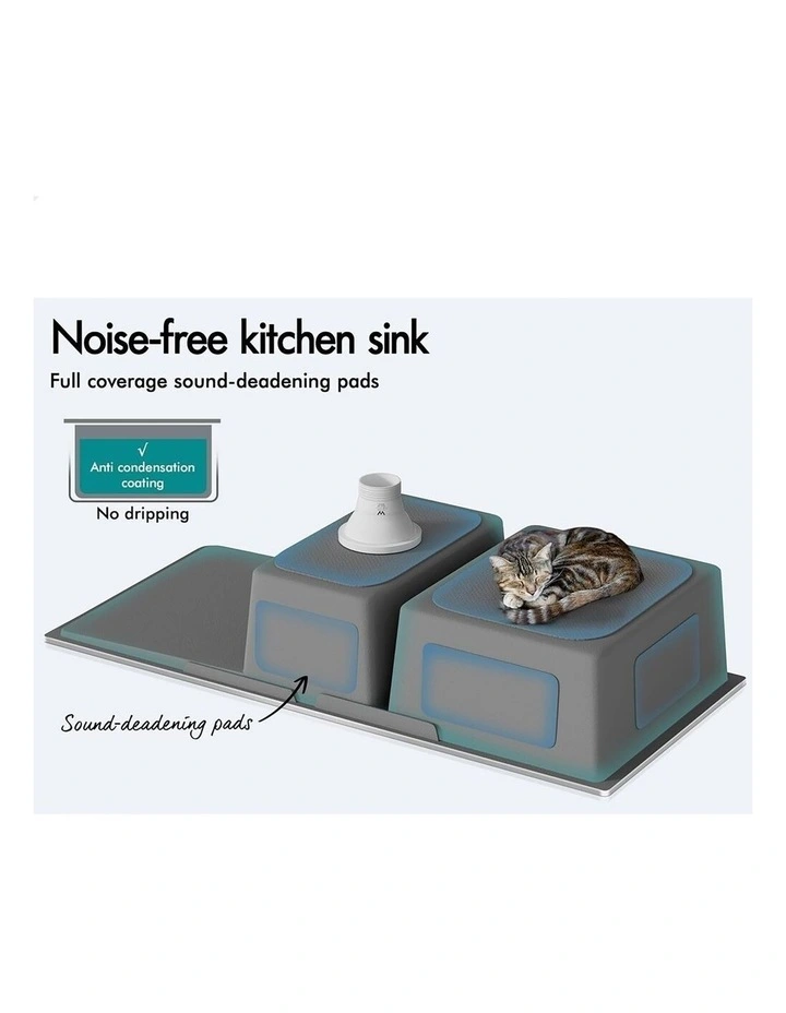 Kitchen Sink Stainless Steel Drop in Flush Under Mount Bowl 1000X450MM image 6