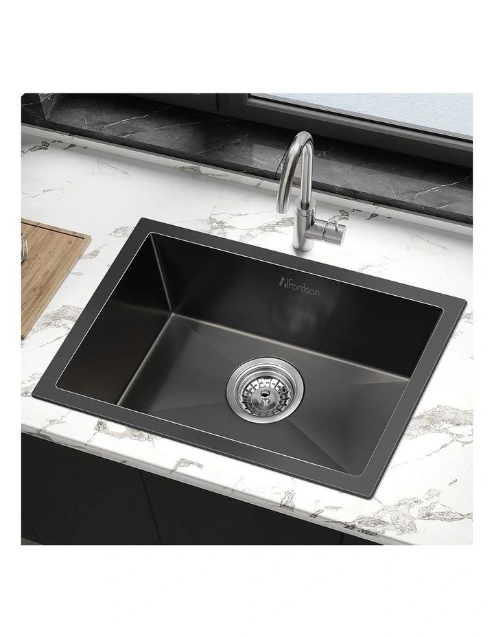 Kitchen Sink Stainless Steel Drop in Flush Under Mount 450X300MM Black image 6
