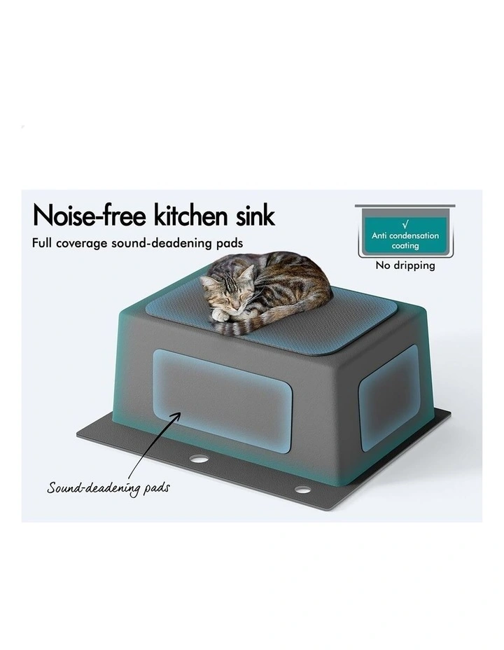 Kitchen Sink Stainless Steel Drop in Flush Single Bowl 530X500MM Silver image 5
