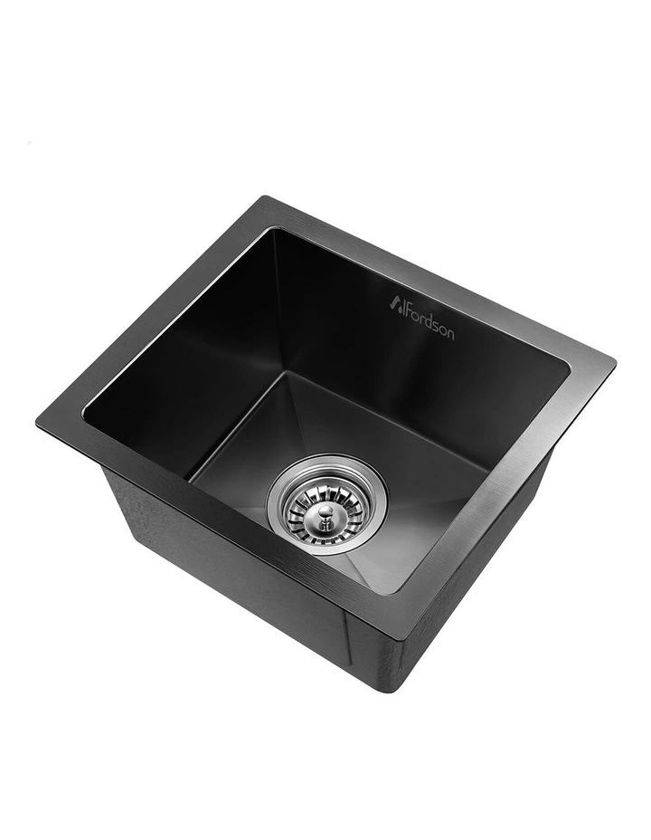 Kitchen Sink Stainless Steel Drop in Flush Under Mount 340X310MM Black image 1
