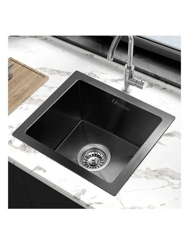 Kitchen Sink Stainless Steel Drop in Flush Under Mount 340X310MM Black image 2