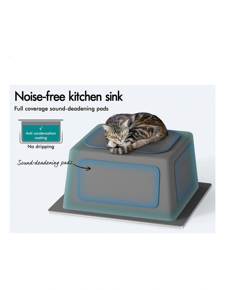 Kitchen Sink Stainless Steel Drop in Flush Under Mount Basin 340X310MM image 2