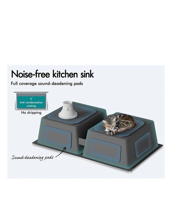 Kitchen Sink Stainless Steel Drop in Flush Under Mount Basin 770X450MM image 6