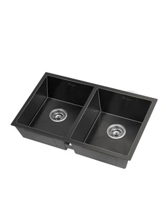 Kitchen Sink Stainless Steel Drop in Flush Under Mount 770X450MM Black