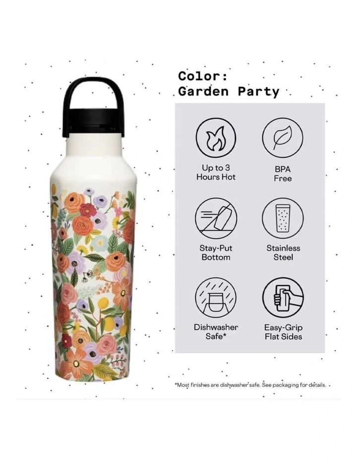 Corkcicle Sport Canteen - 600ml Rifle Paper - Garden Party Cream image 2