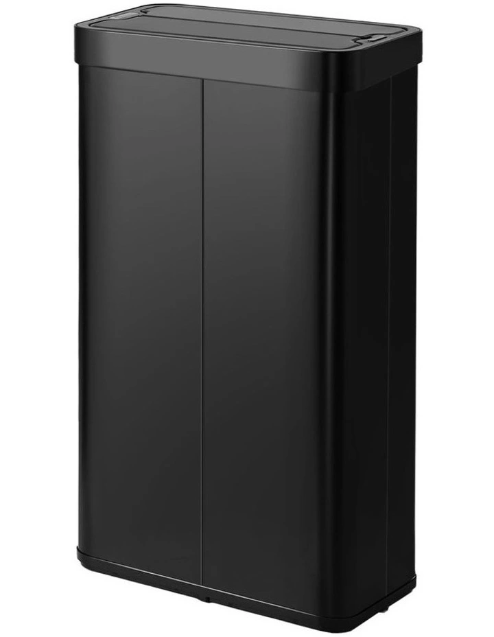 Oikiture 75L Motion Sensor Bin Stainless Steel Automatic Rubbish Trash Can Black image 1