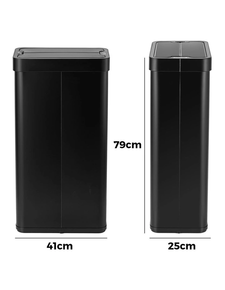 Oikiture 75L Motion Sensor Bin Stainless Steel Automatic Rubbish Trash Can Black image 3