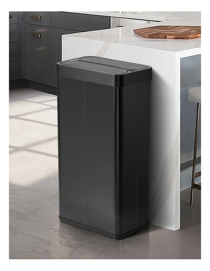 Oikiture 75L Motion Sensor Bin Stainless Steel Automatic Rubbish Trash Can Black image 4
