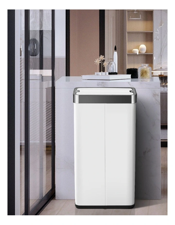 Oikiture 75L Motion Sensor Bin Stainless Steel Automatic Rubbish Trash Can White image 7