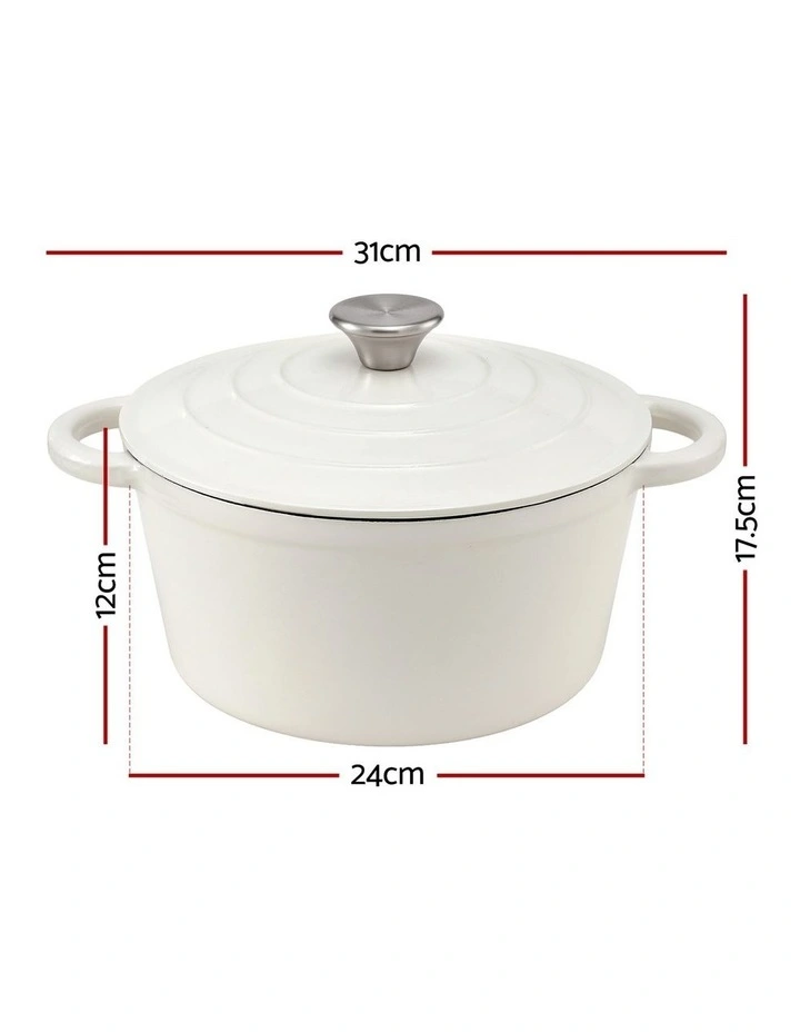 5-Star Chef 3.8L Enameled Cast Iron Dutch Oven Pot with Lid for Sourdough Bread Baking image 3