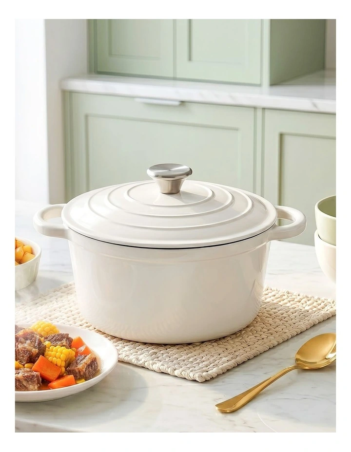 5-Star Chef 3.8L Enameled Cast Iron Dutch Oven Pot with Lid for Sourdough Bread Baking image 4