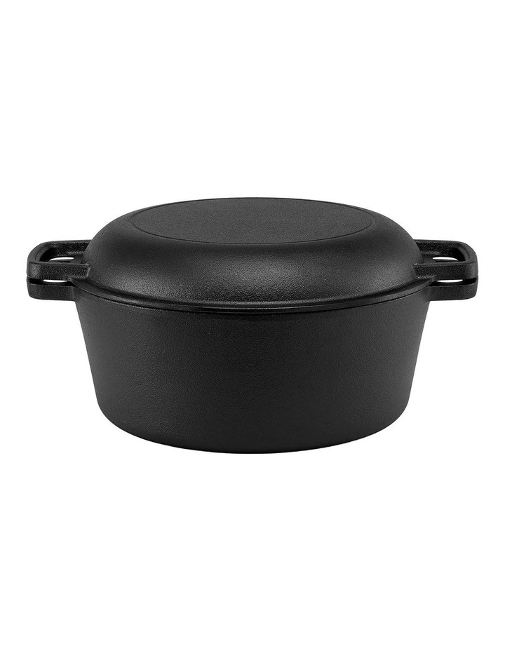 5-Star Chef 5L 2-In-1 Pre-Seasoned Cast Iron Dutch Oven Pot with Lid Dual Handles image 2