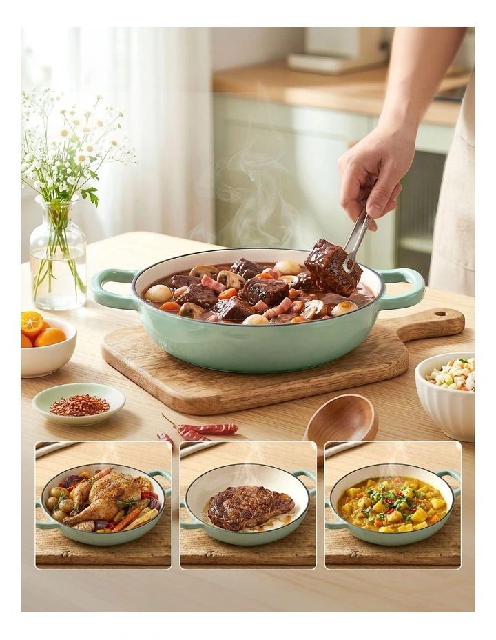 5-Star Chef 3.3L Enameled Cast Iron Dutch Oven Pot with Lid for Sourdough Bread Baking image 5