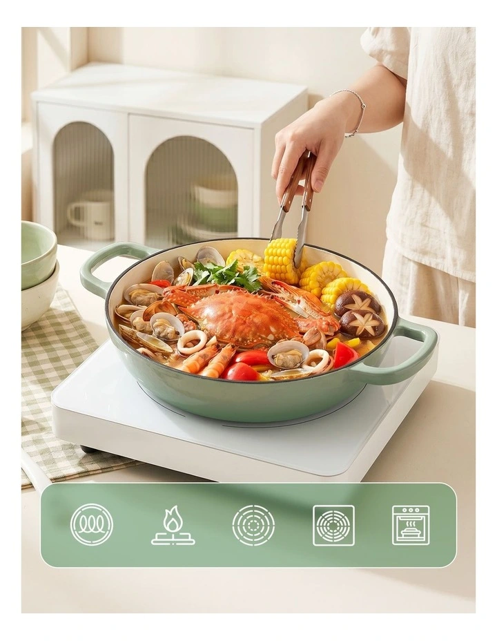 5-Star Chef 3.3L Enameled Cast Iron Dutch Oven Pot with Lid for Sourdough Bread Baking image 6