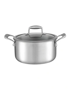 5-Star Chef 4.5L 24cm Stainless Steel Dutch Oven Pot with Lid and Stay-Cool Handle