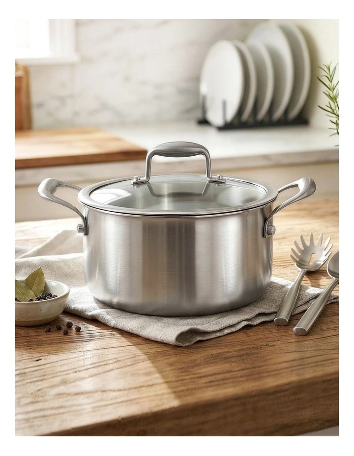 5-Star Chef 4.5L 24cm Stainless Steel Dutch Oven Pot with Lid and Stay-Cool Handle image 3