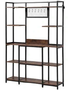 Artiss Kitchen Rack with 6 Hooks Microwave Storage Shelf 120cm x 170cm