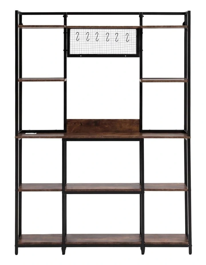 Artiss Kitchen Rack with 6 Hooks Microwave Storage Shelf 120cm x 170cm image 3