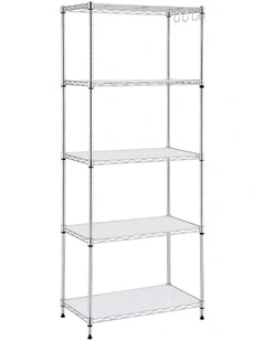 Artiss 5-Tier Kitchen Rack Shelf Shelving Unit 60x35x150CM Adjustable Metal Storage Shelves Silver