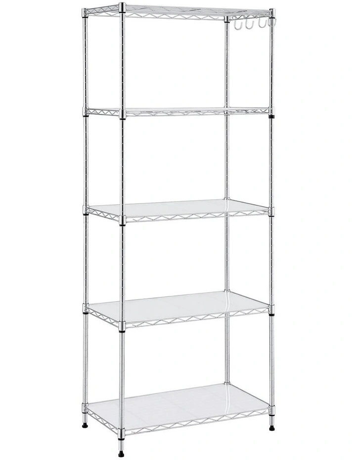 Artiss 5-Tier Kitchen Rack Shelf Shelving Unit 60x35x150CM Adjustable Metal Storage Shelves Silver image 1