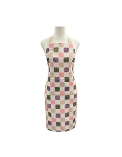 Joya Checkered Apron 83x68x0.2cm Pink Purple Multi