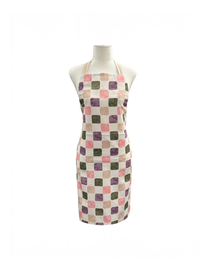 Joya Checkered Apron 83x68x0.2cm Pink Purple Multi image 1
