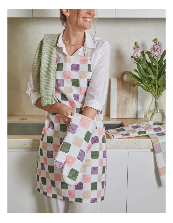 Joya Checkered Apron 83x68x0.2cm Pink Purple Multi image 3