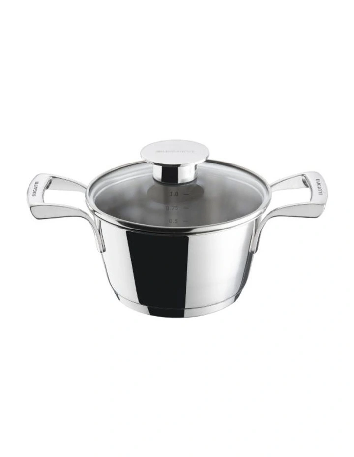 Bugatti Stainless Steel Casserole 16cm with Glass Lid image 1