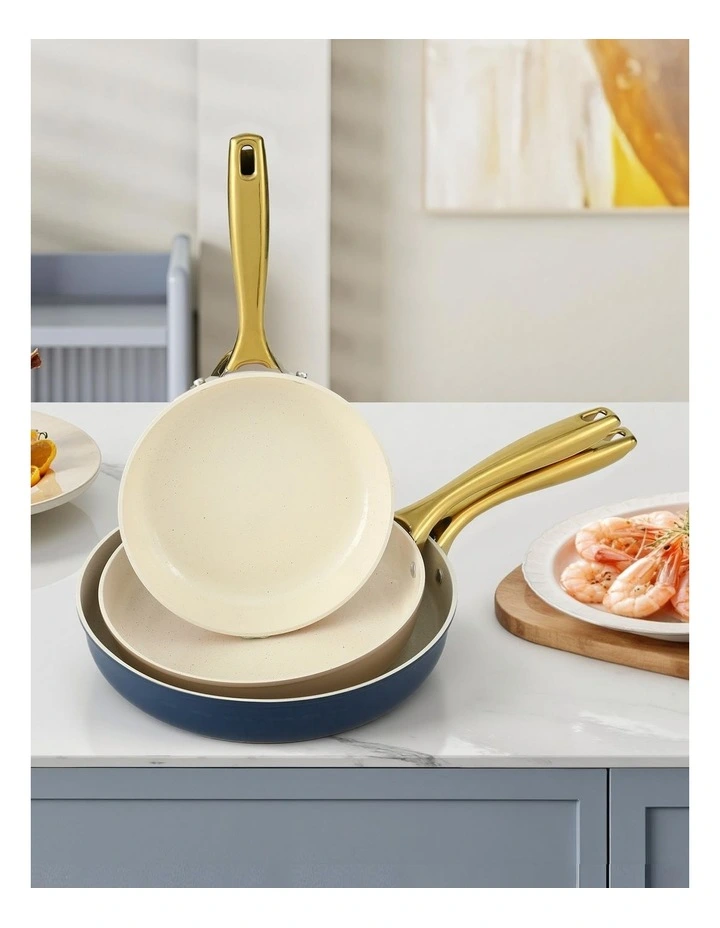 5-star Chef Frying Pan 3PCS Shades Frypan Set Ceramic Coating Multi Colour image 4
