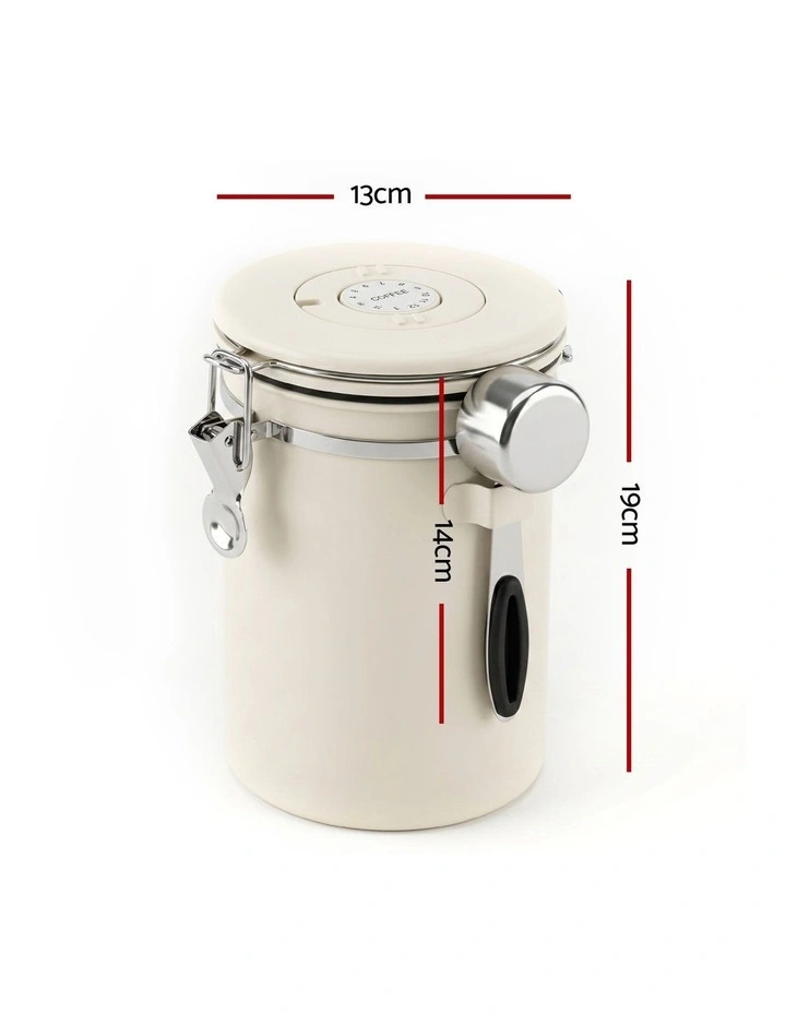 5-Star Chef 1.8L Stainless Steel Coffee Bean Storage Container Coffee Canister image 2