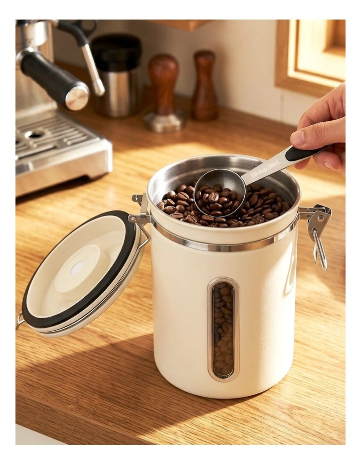 5-Star Chef 1.8L Stainless Steel Coffee Bean Storage Container Coffee Canister image 4